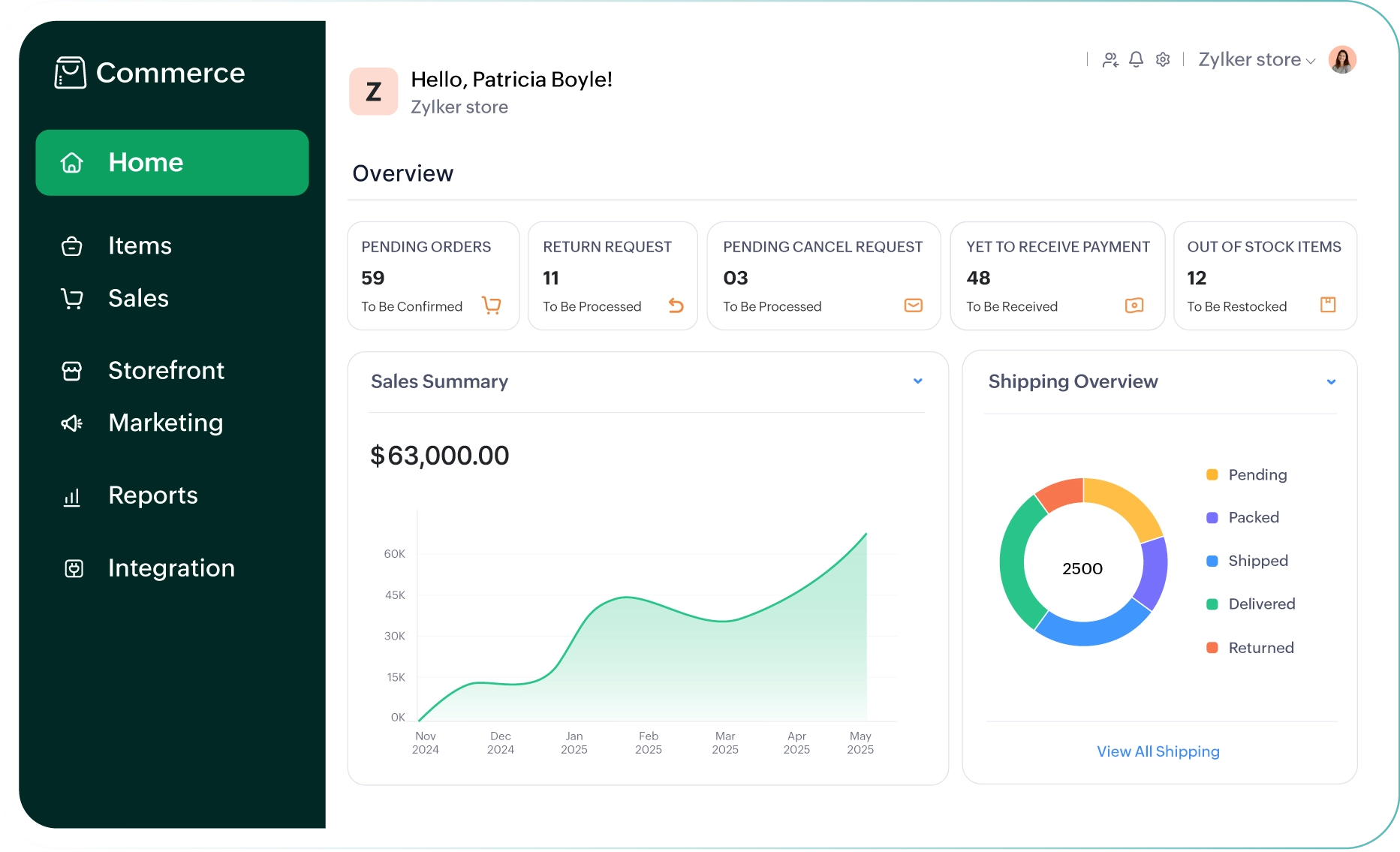 Zoho Commerce Store