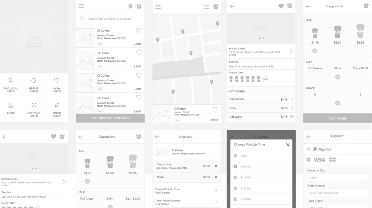 Mobile App Wireframes