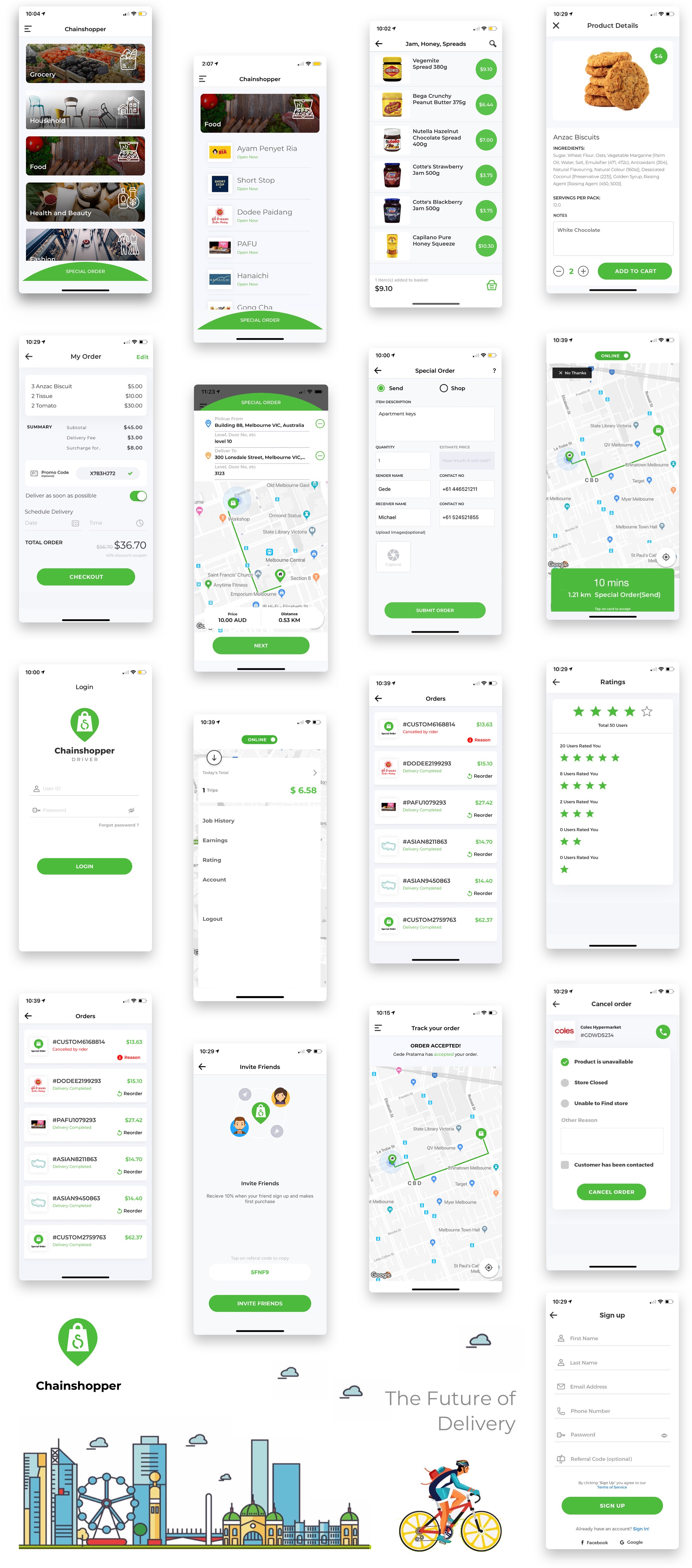 On Demand Delivery Service App UI